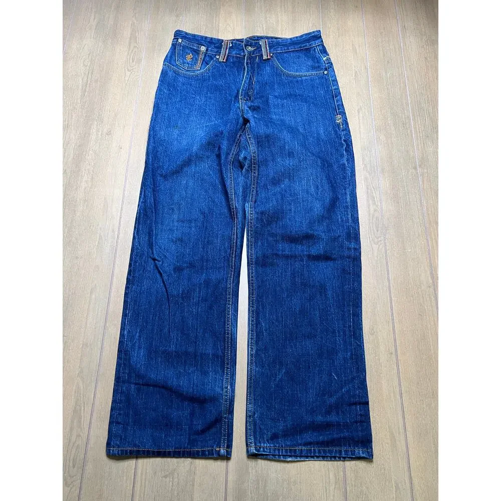 Vintage Rocawear baggy jeans Men Sz 33x31 embroidered pockets R99 Y2K Loose - Picture 2 of 13